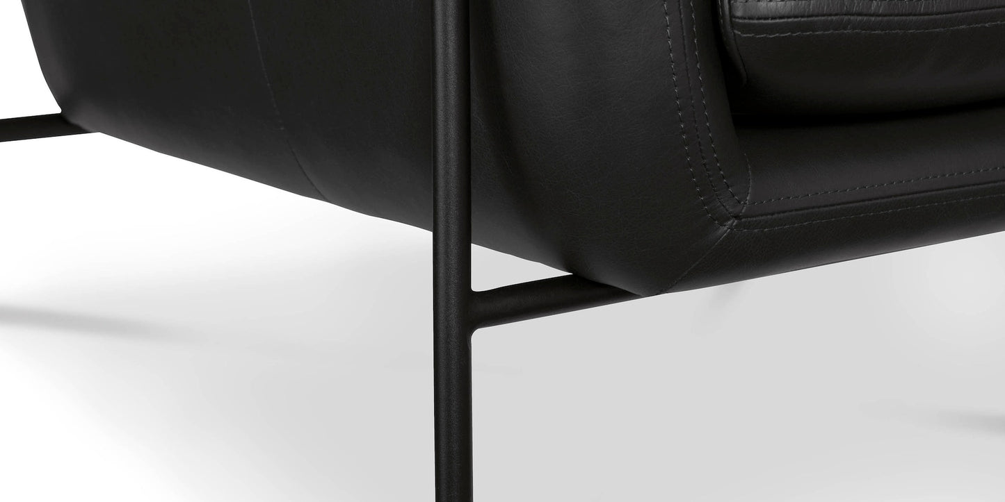 Richfield Leather Accent Chair- Midnight Leather - Chapin Furniture
