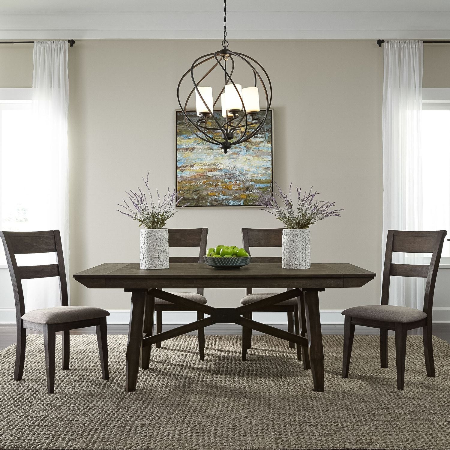 Double Bridge Trestle Dining Table Set - Chapin Furniture