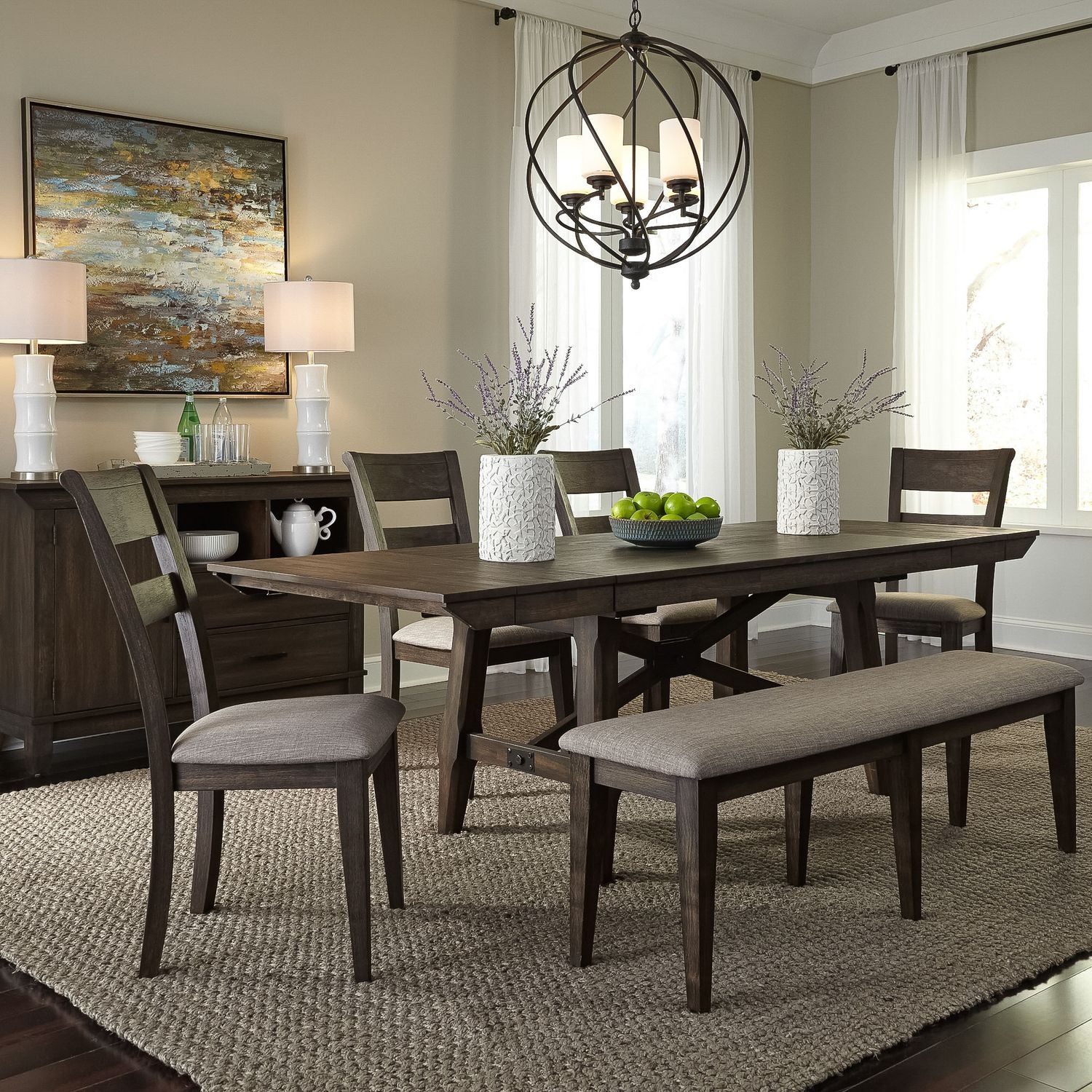 Double Bridge Trestle Dining Table Set - Chapin Furniture