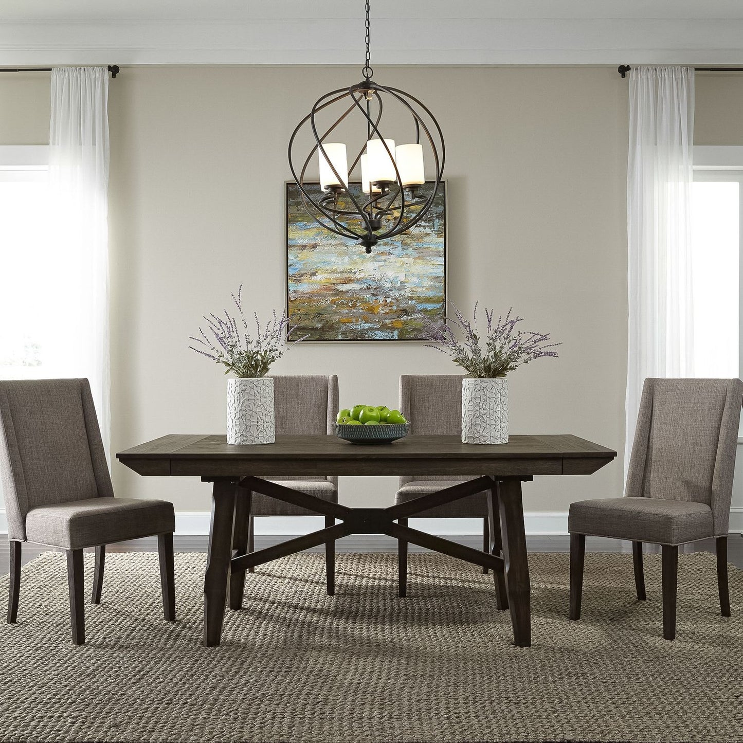 Double Bridge Trestle Dining Table Set - Chapin Furniture