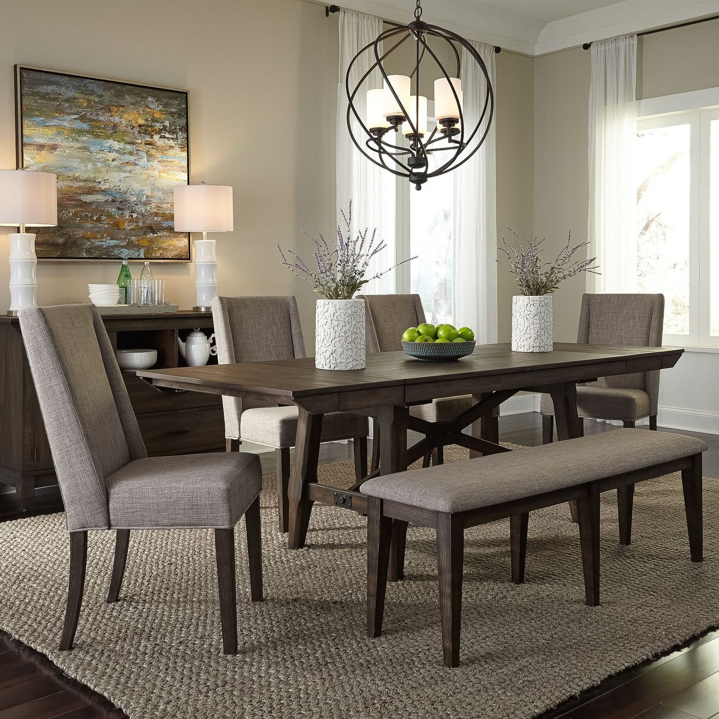 Double Bridge Trestle Dining Table Set - Chapin Furniture