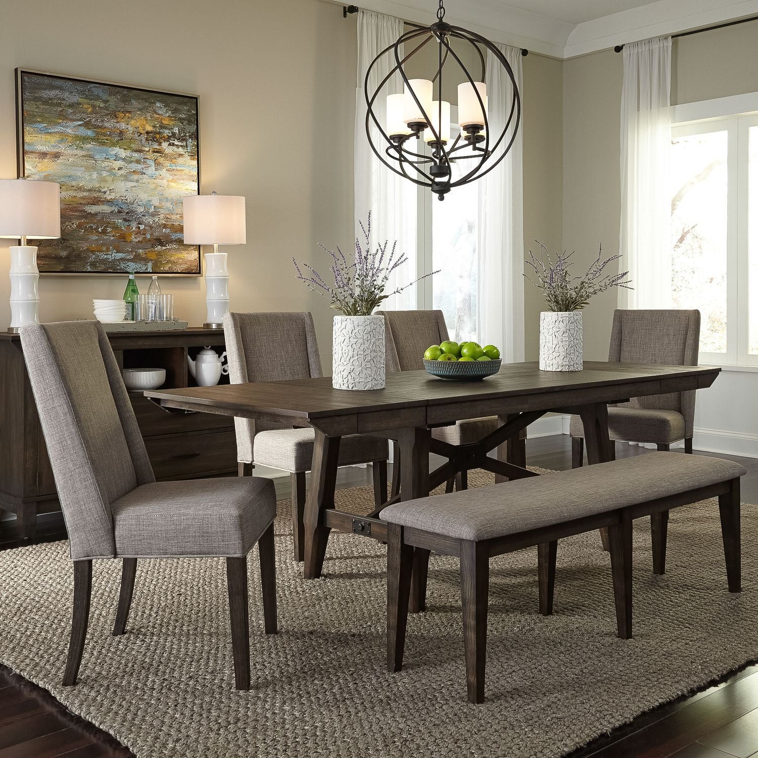 Double Bridge Trestle Dining Table Set - Chapin Furniture
