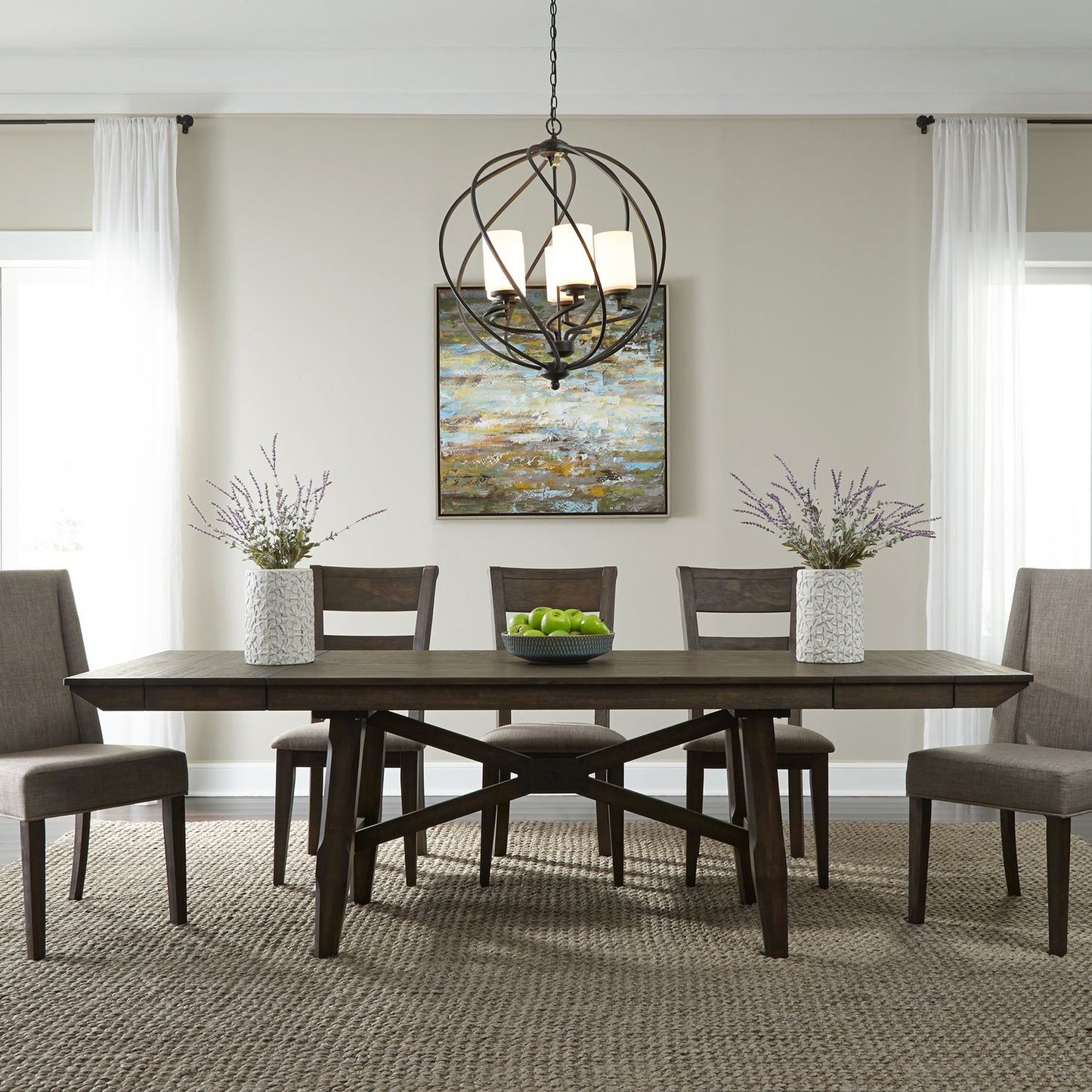 Double Bridge Trestle Dining Table Set - Chapin Furniture