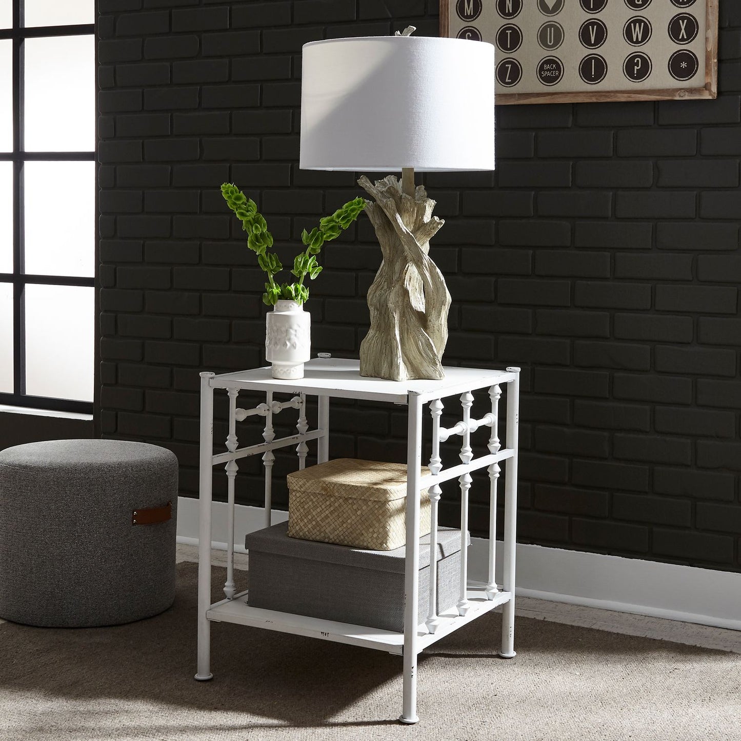 Vintage Metal Open Nightstand - Chapin Furniture