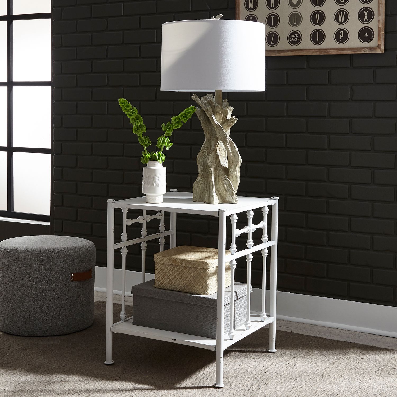 Vintage Metal Open Nightstand - Chapin Furniture