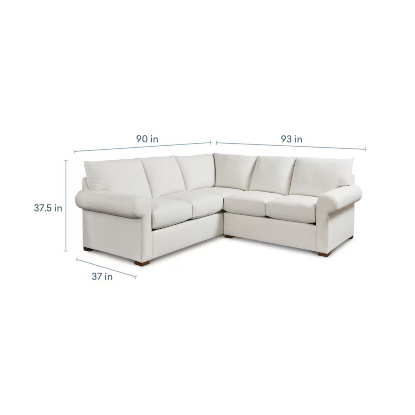 Hanover Roll Arm L-Shaped Sectional - Bellaire Cloud - Chapin Furniture