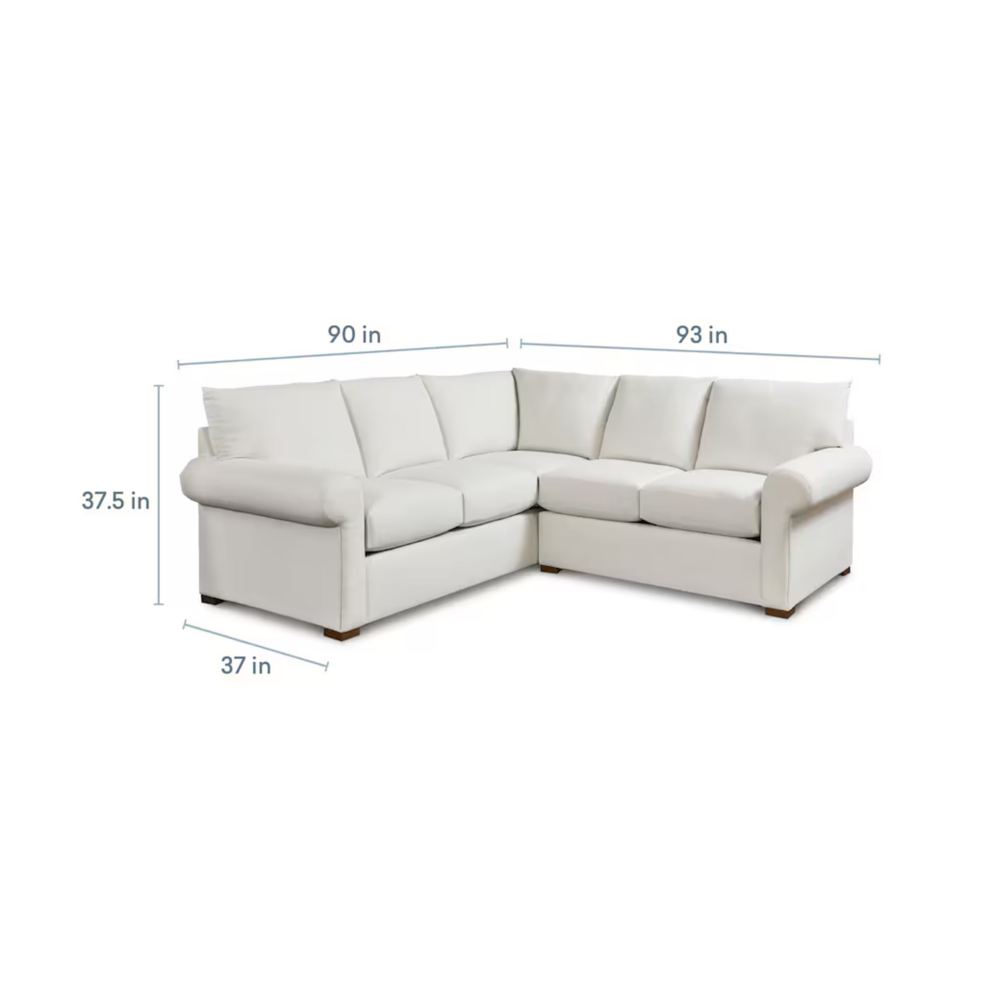 Hanover Roll Arm L-Shaped Sectional - Bellaire Cloud - Chapin Furniture