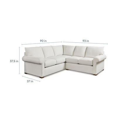 Hanover Roll Arm L-Shaped Sectional - Bellaire Cloud - Chapin Furniture