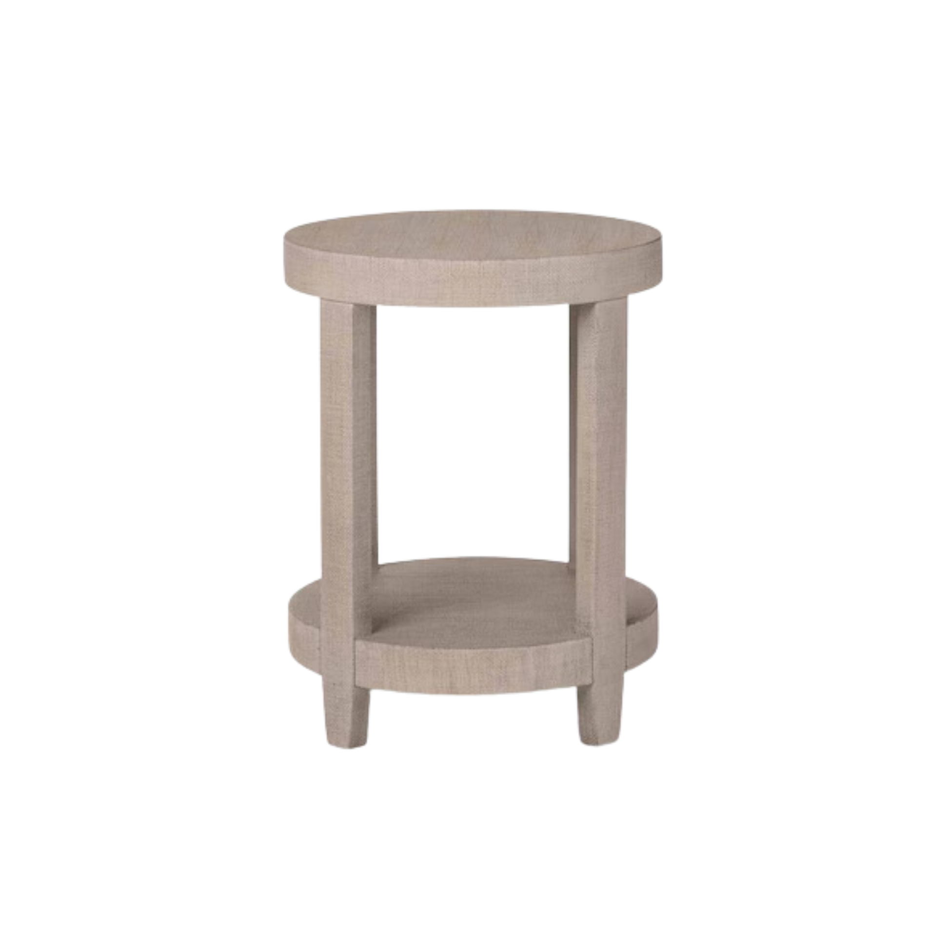 Ventura Raffia Round Lamp Table - Sand Grey - Chapin Furniture