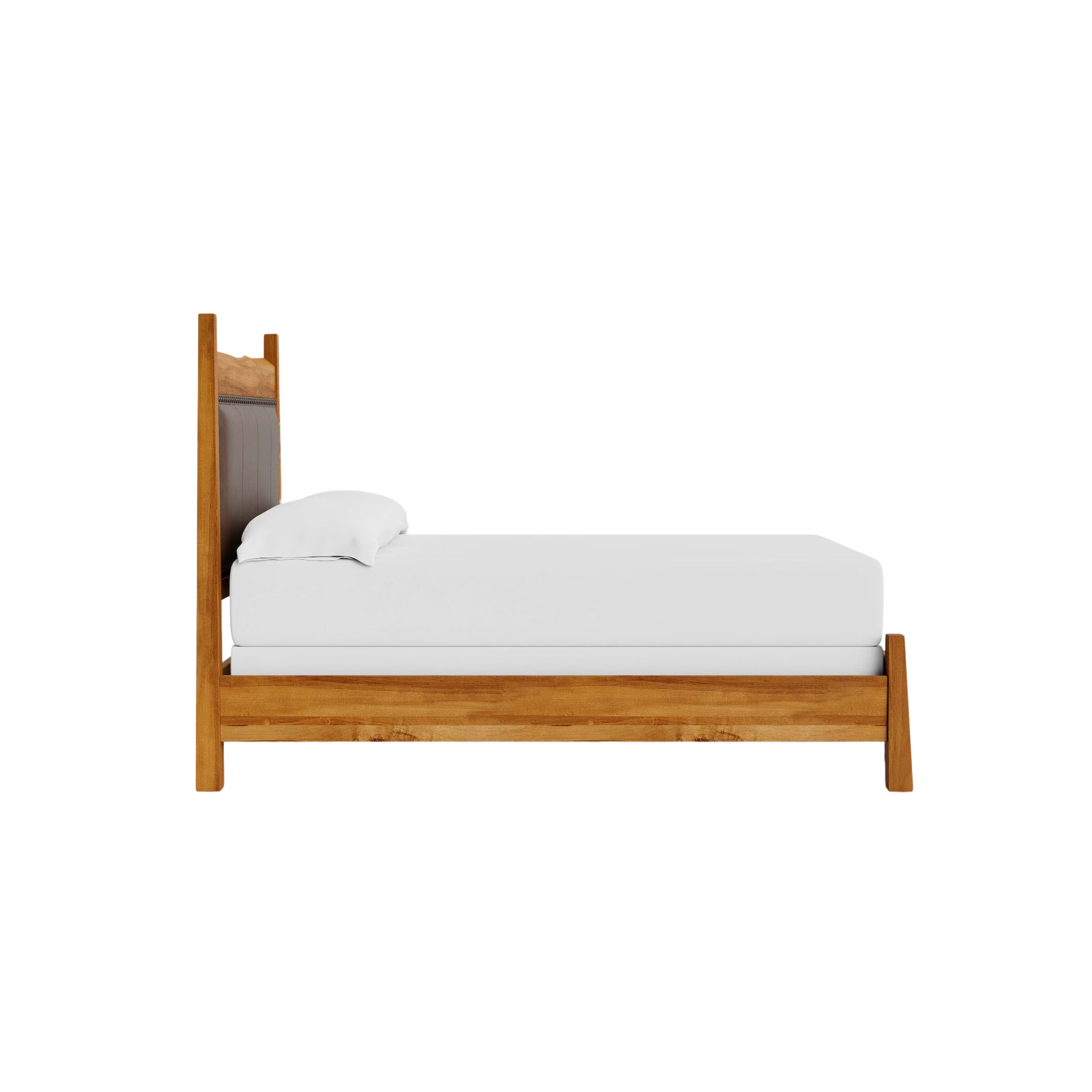 Benchmade Heritage Live Edge Leather Upholstered Bed or Headboard - Thumbnail 5