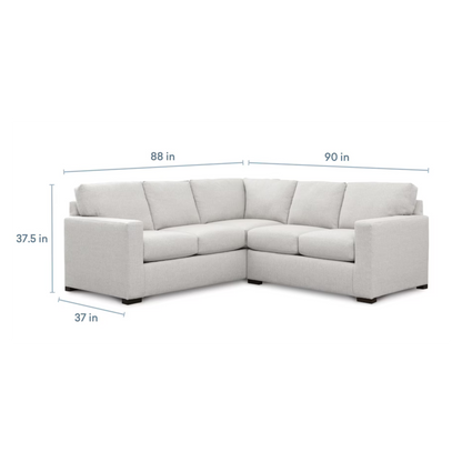 Anson Track Arm L-Shaped Sectional - Laredo Chrome - Chapin Furniture