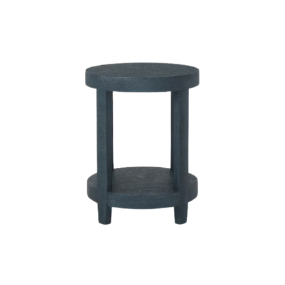 Ventura Raffia Round Lamp Table - Pacific Blue - Chapin Furniture