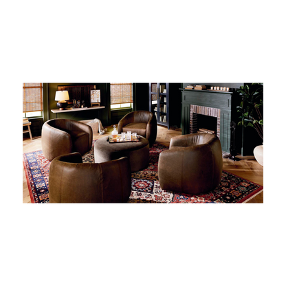 Garner Leather Barrel Swivel Chair - Custom - Chapin Furniture