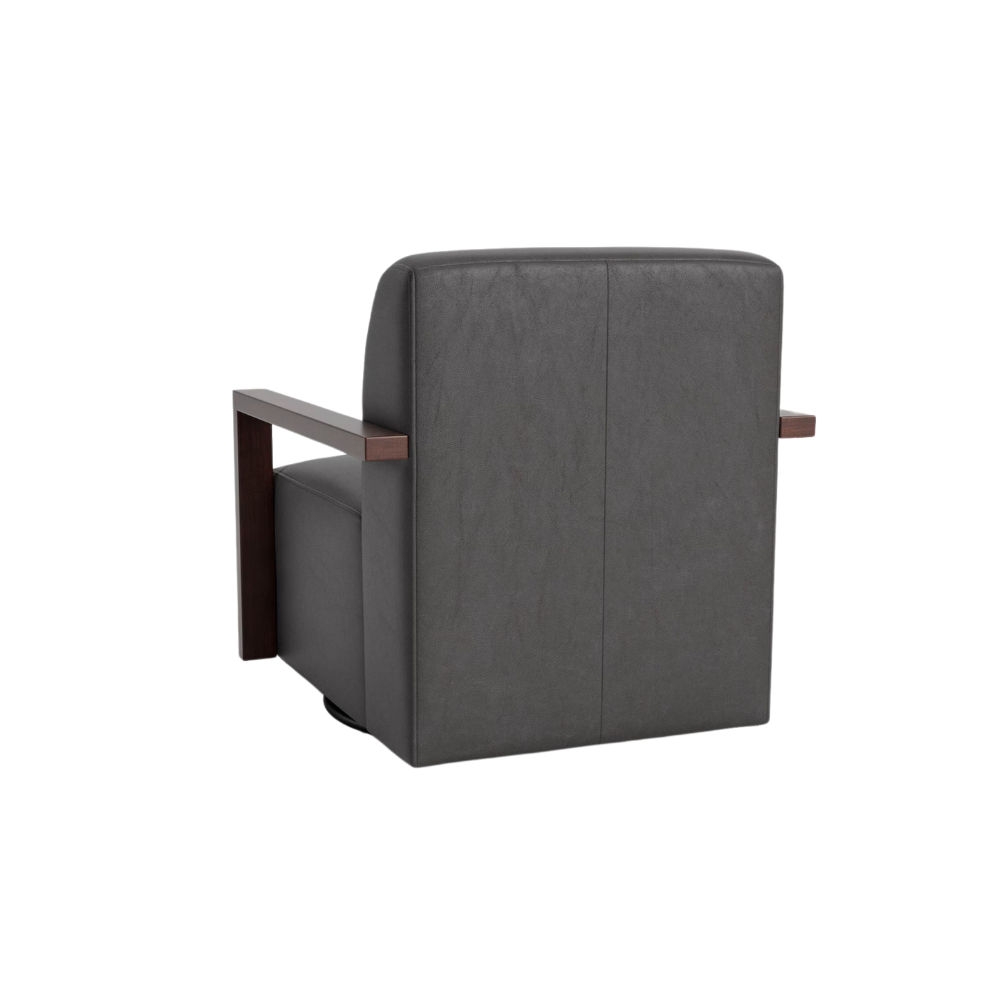 Creswell Leather Wood Arm Swivel Chair - Custom - Chapin Furniture