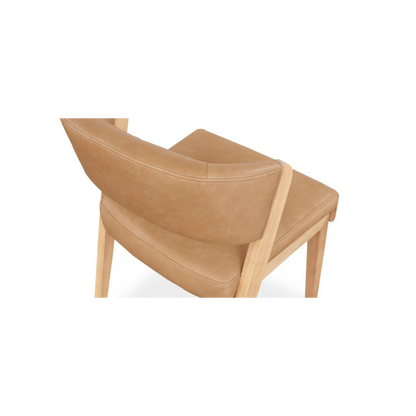 Asher Upholstered Faux Leather Dining Chair - Tan - Chapin Furniture