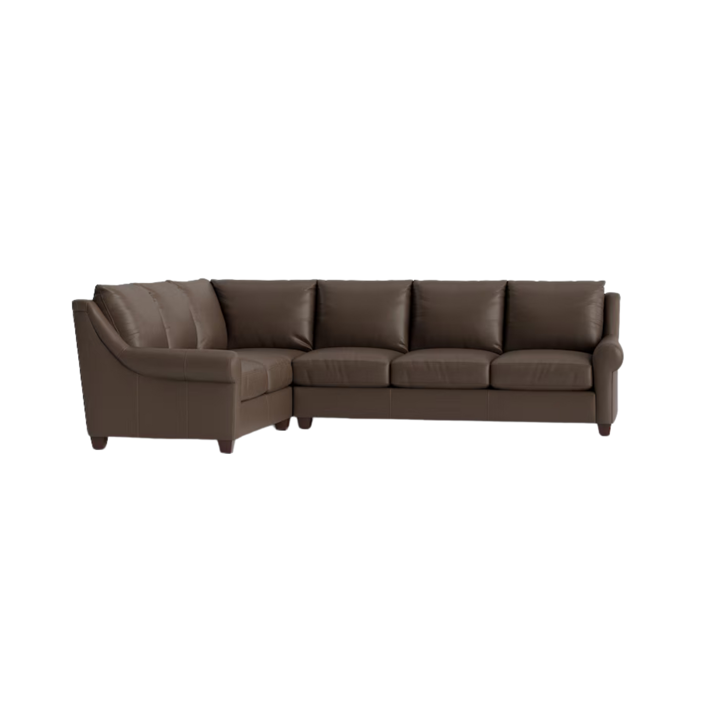 Ellery Leather Roll Arm L-Shaped Sectional - Custom - Chapin Furniture