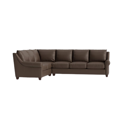 Ellery Leather Roll Arm L-Shaped Sectional - Custom - Chapin Furniture