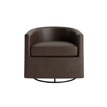 Maxwell Leather Barrel Back Swivel Glider - Custom - Chapin Furniture