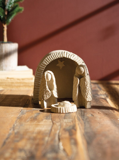 Grey Wash Clay Nativity Set - Chapin Furniture