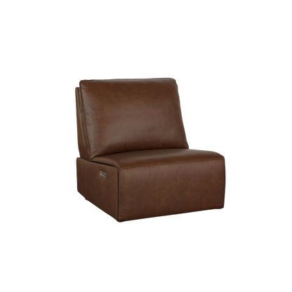 Everett Leather Armless Zero Gravity Power Recliner - Cork Leather - Chapin Furniture