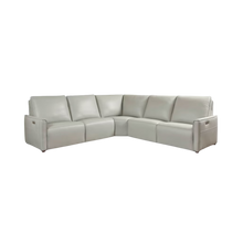 Everett Leather Modular Reclining Sectional - Light Grey - Chapin Furniture