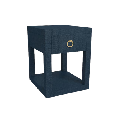 Ventura Raffia Chairside Table - Pacific Blue - Chapin Furniture