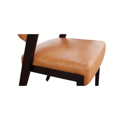 Asher Upholstered Faux Leather Dining Chair - Brown - Chapin Furniture