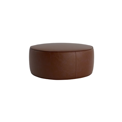 Rhonda Round Leather Ottoman - Custom - Chapin Furniture