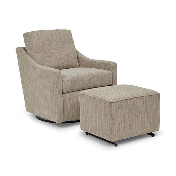 Hallond Swivel Barrel Chair with Ottoman Option- Custom - Chapin Furniture