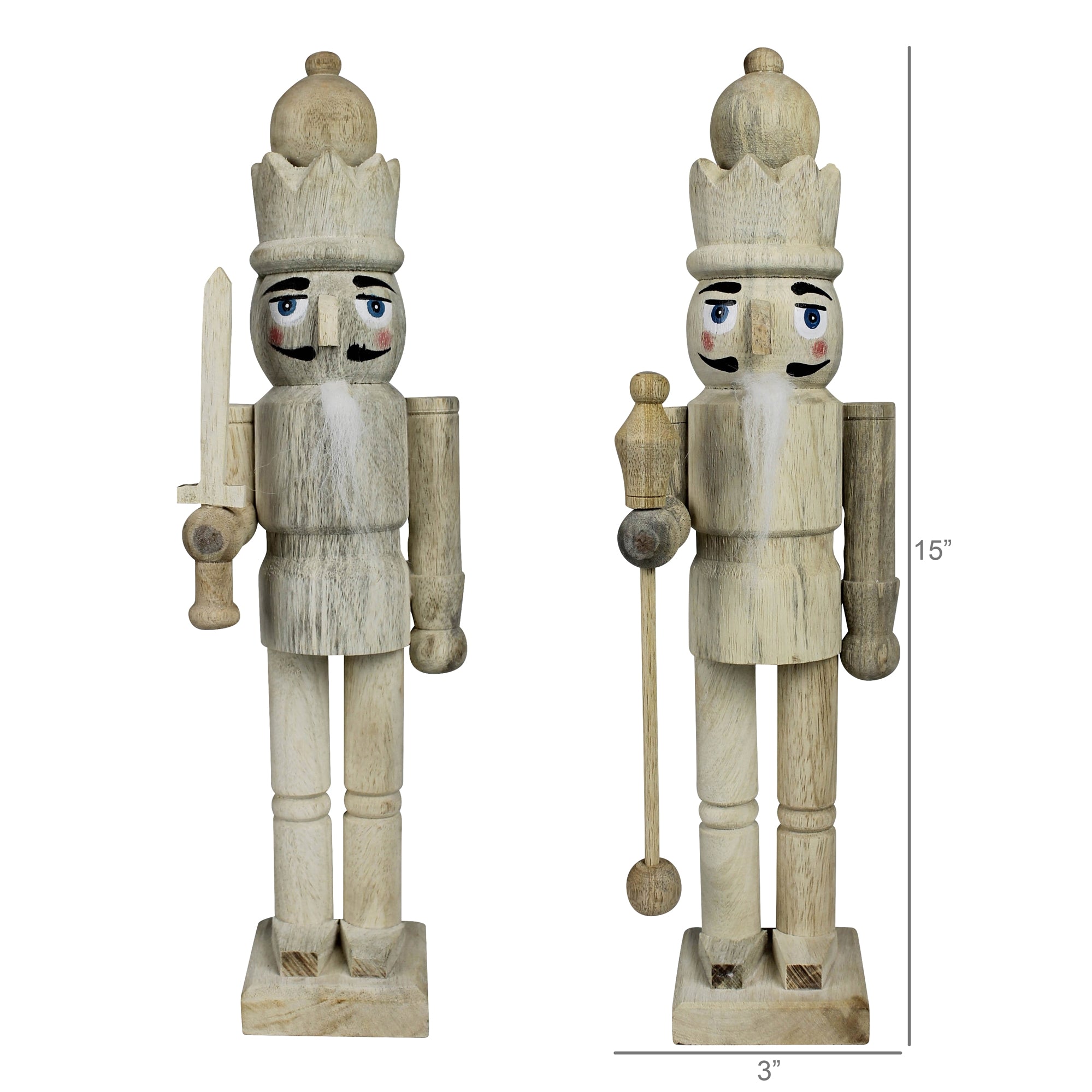Set of 2 Wood Nutcrackers - Thumbnail 3