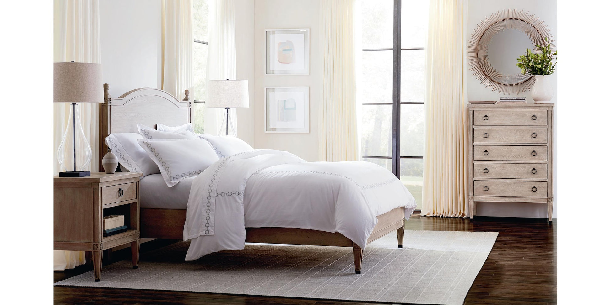 Charlotte Panel Bed- Washed Elm - Chapin Furniture