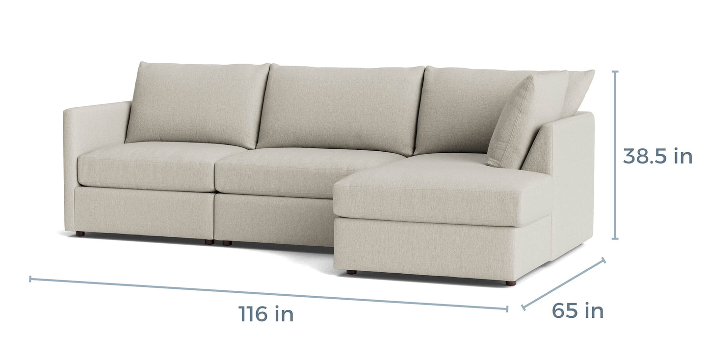 Beckham Thin Track Arm Modular Sofa with Ottoman - Chapin Furniture