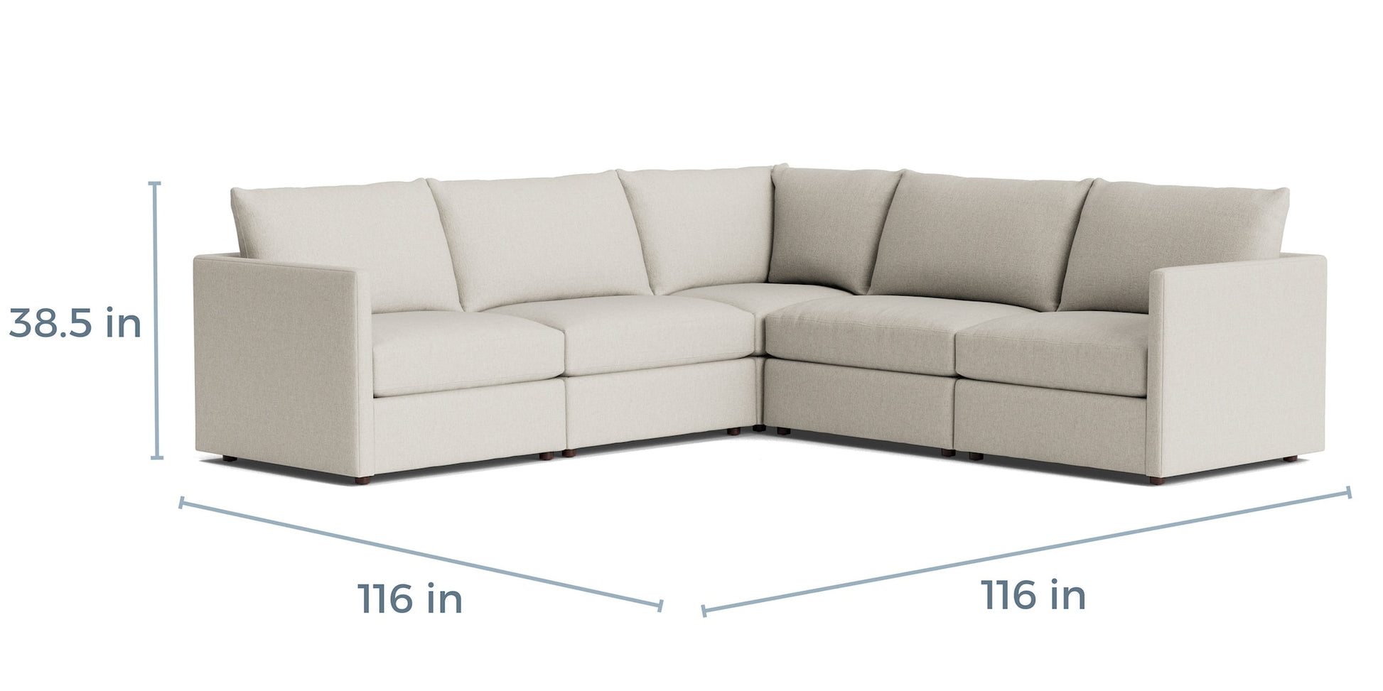 Beckham Thin Track 5 Piece L-Shaped Sectional - Chapin Furniture