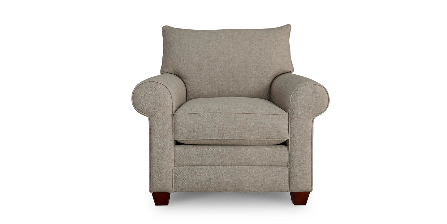 Alexander Roll Arm Chair- Fog - Chapin Furniture