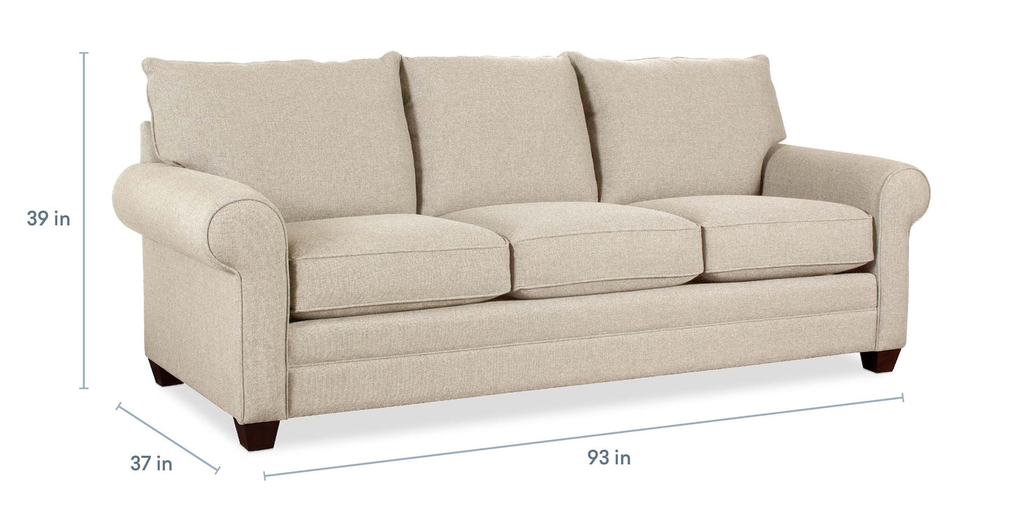 Alexander Roll Arm Sofa- Straw - Chapin Furniture