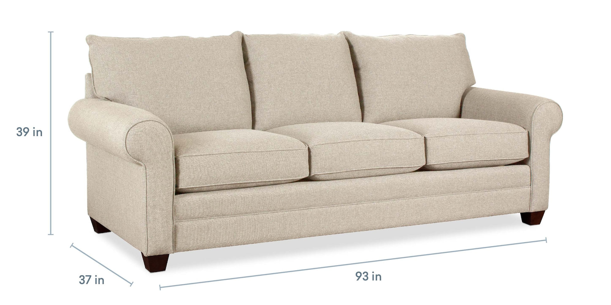 Alexander Roll Arm Sofa- Straw - Chapin Furniture