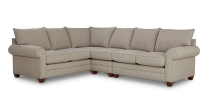 Alexander Roll Arm Large L Sectional- Fog - Chapin Furniture