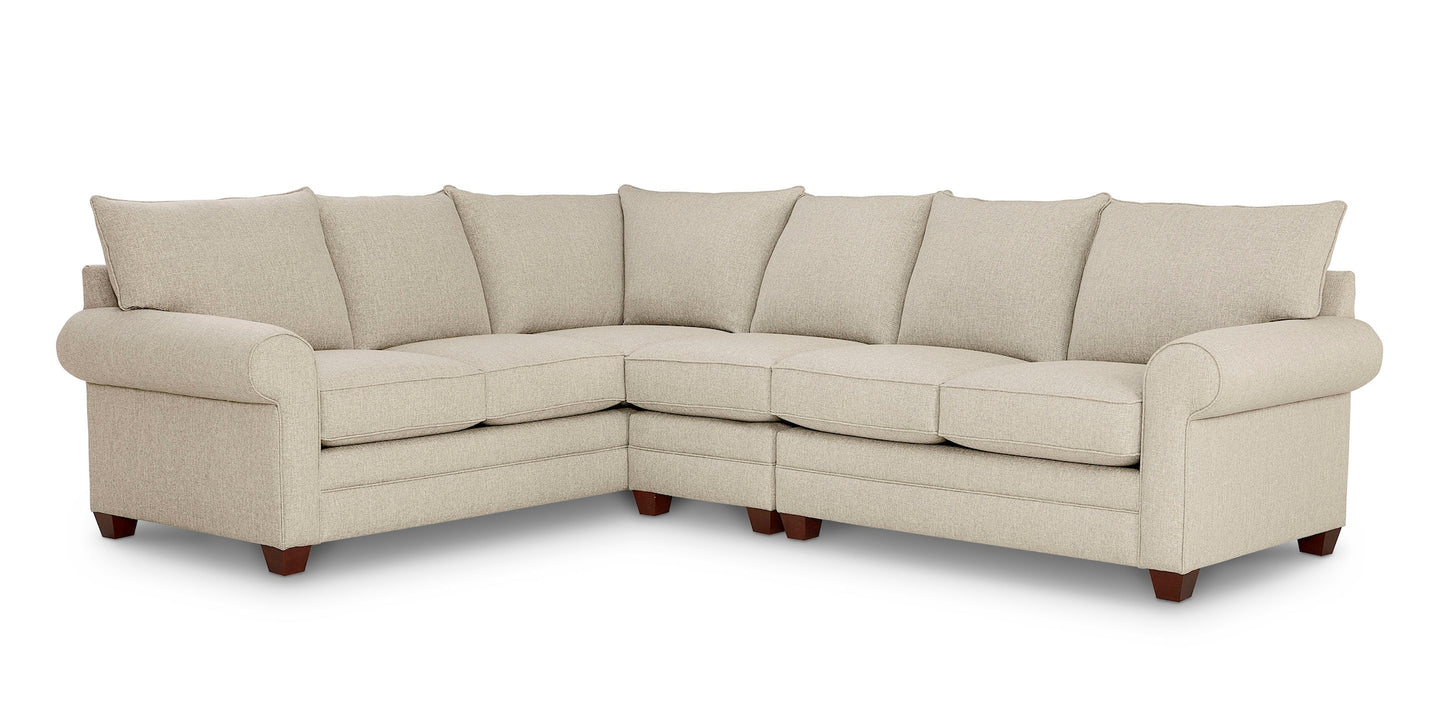 Alexander Roll Arm Large L Sectional- Straw - Chapin Furniture