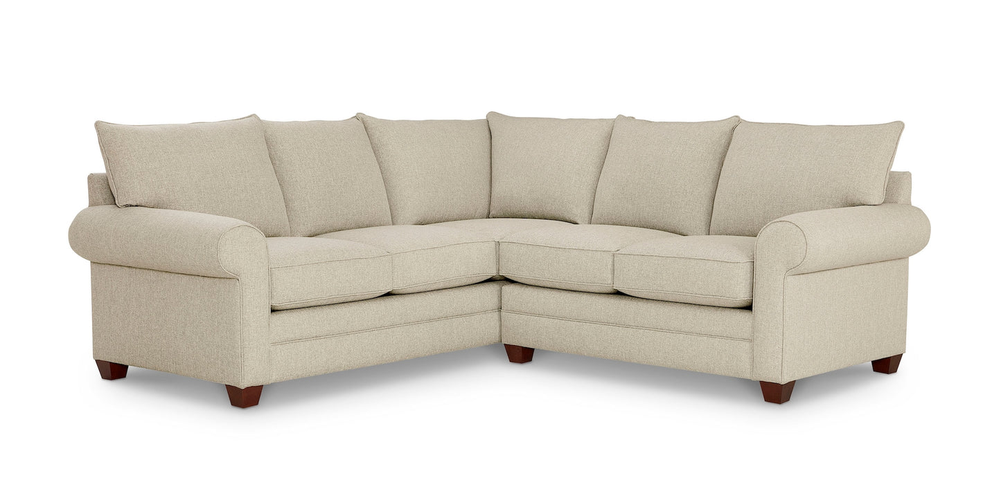 Alexander Roll Arm Small L Sectional- Straw - Chapin Furniture