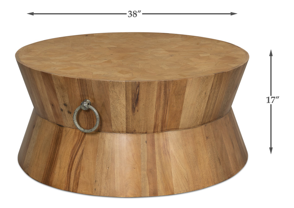 Round Tower Coffee Table- Driftwood - Chapin Furniture