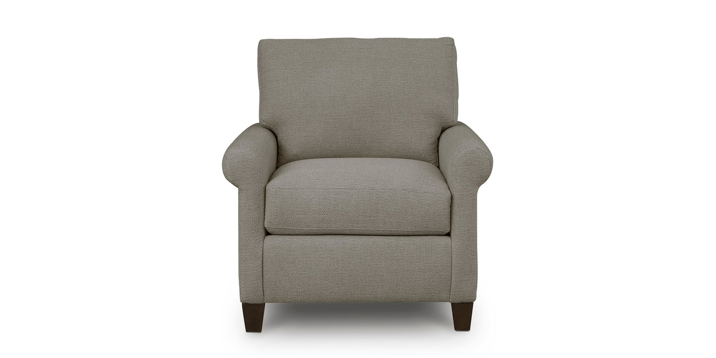 Spencer Roll Arm Chair- Dove - Chapin Furniture