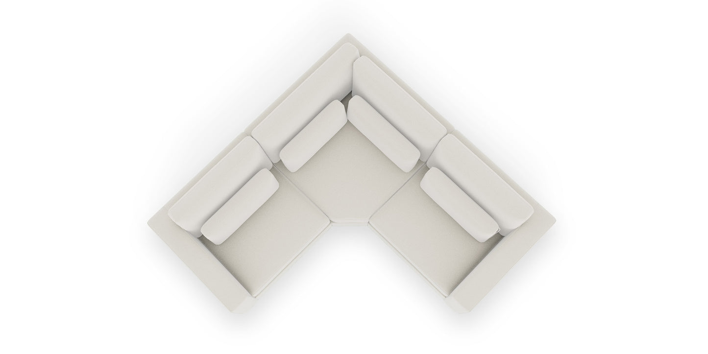 Moby Track Arm L-Shaped Sectional- Stone - Chapin Furniture