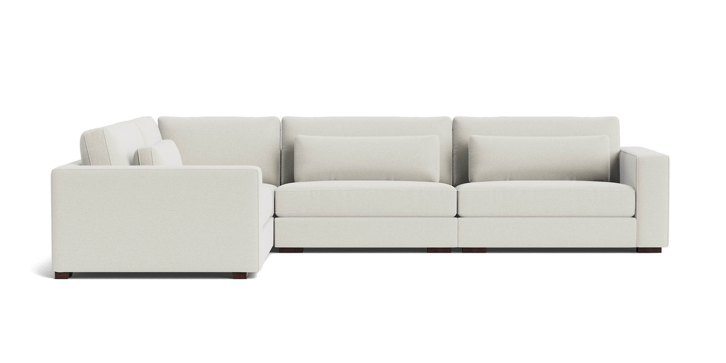 Moby Track Arm 4 Piece L-Shaped Corner Sectional- Stone - Chapin Furniture