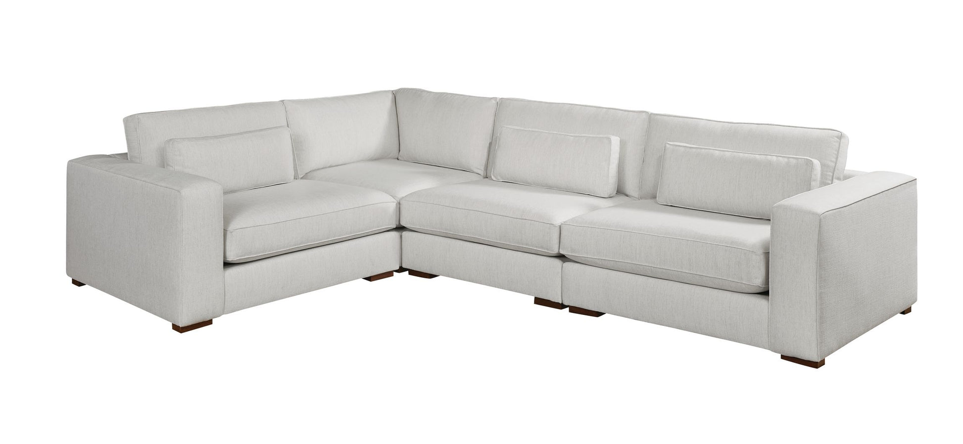 Moby Track Arm 4 Piece L-Shaped Corner Sectional- Stone - Chapin Furniture