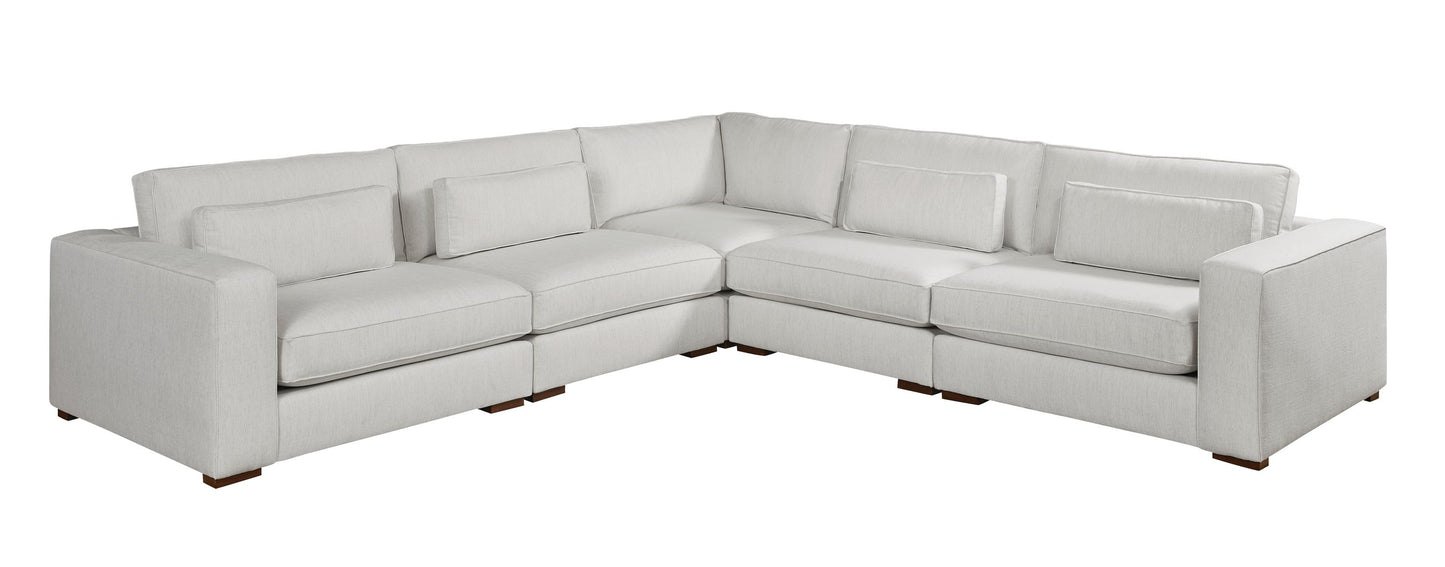 Moby Track Arm 5 Piece L-Shaped Corner Sectional- Stone - Chapin Furniture