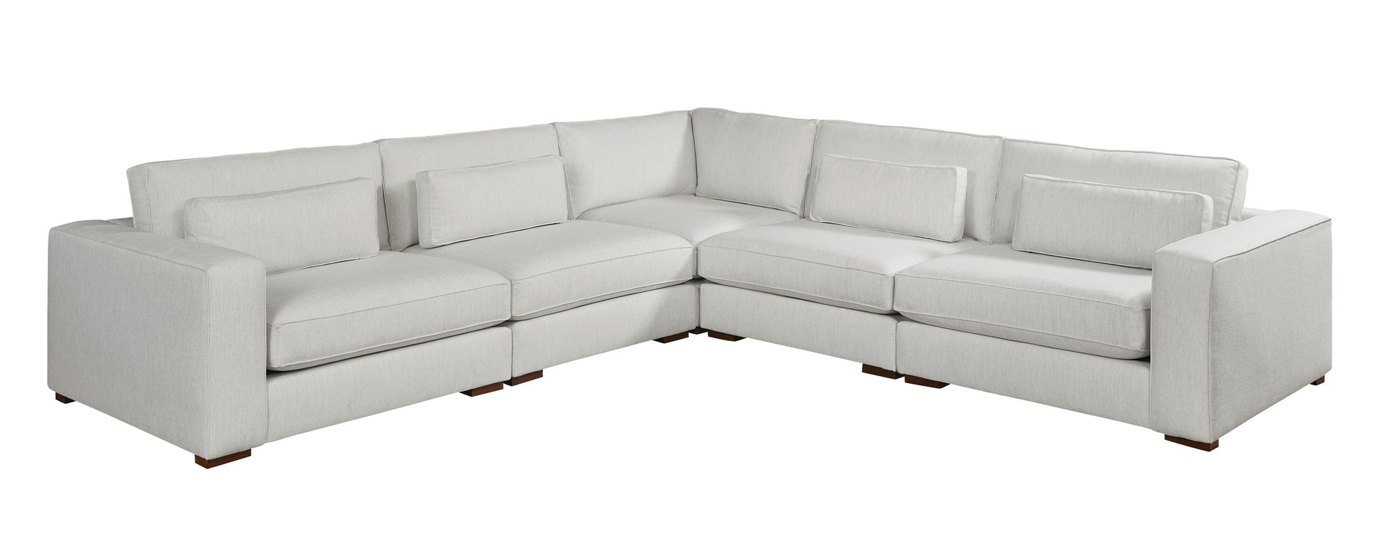 Moby Track Arm 5 Piece L-Shaped Corner Sectional- Stone - Chapin Furniture