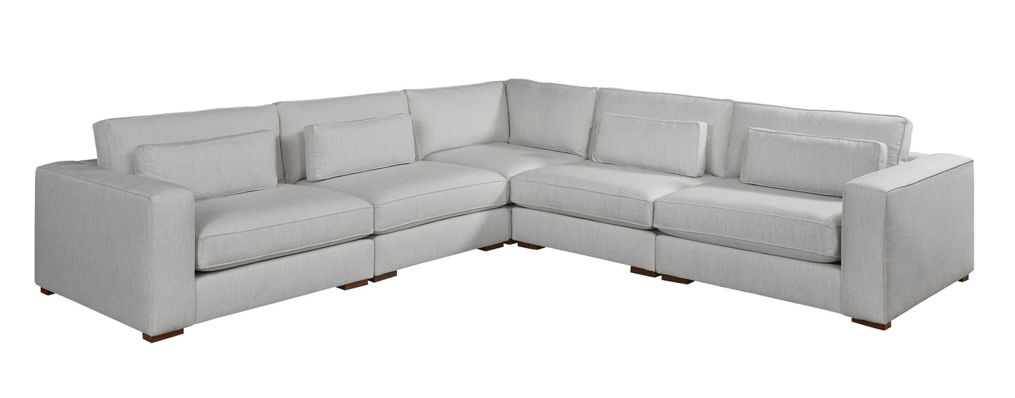 Moby Track Arm 5 Piece L-Shaped Corner Sectional- Stone - Chapin Furniture