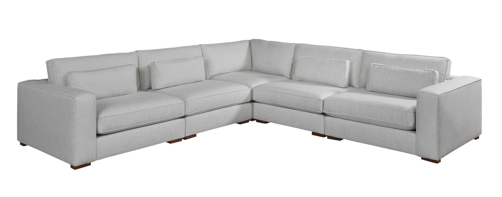 Moby Track Arm 5 Piece L-Shaped Corner Sectional- Stone - Chapin Furniture