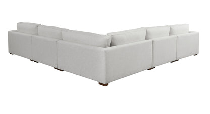 Moby Track Arm 5 Piece L-Shaped Corner Sectional- Stone - Chapin Furniture