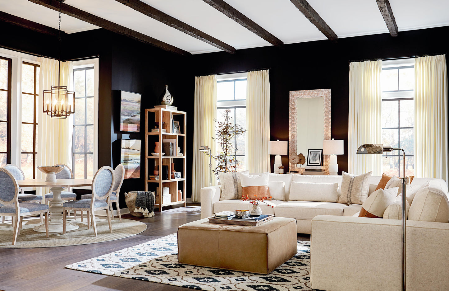 Moby Track Arm 5 Piece L-Shaped Corner Sectional- Oyster - Chapin Furniture